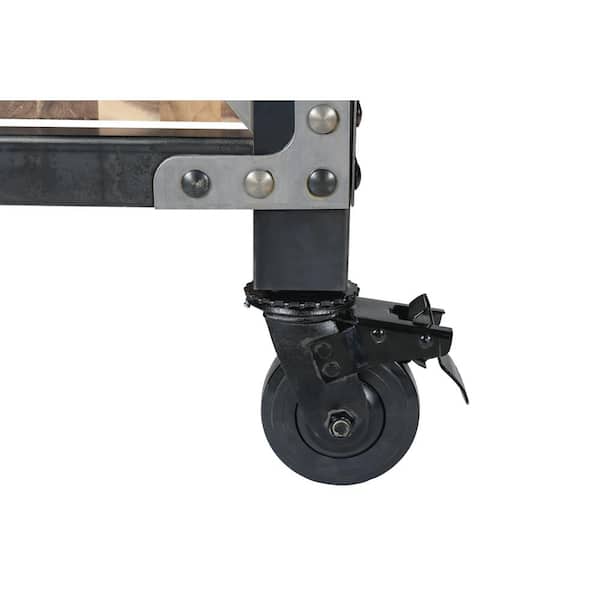 Darby 72 in. W x 24 in. D 3 Drawer Industrial Metal with Wood Mobile Workbench