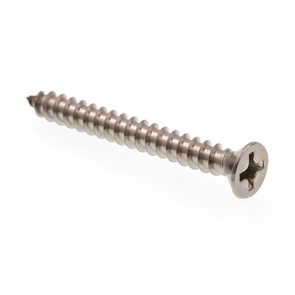 Prime-Line #6 X 1-1/4 in. Grade 18-8 Stainless Steel Phillips Drive Flat Head Self-Tapping Sheet Metal Screws (100-Pack)