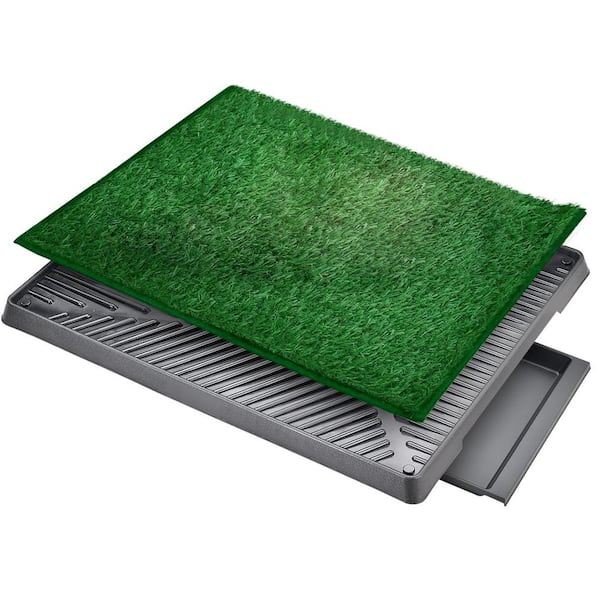 25 in. x 20 in. Dog Potty Training Artificial Grass Pad Pet Cat Toilet Trainer Mat Puppy Loo Tray Turf