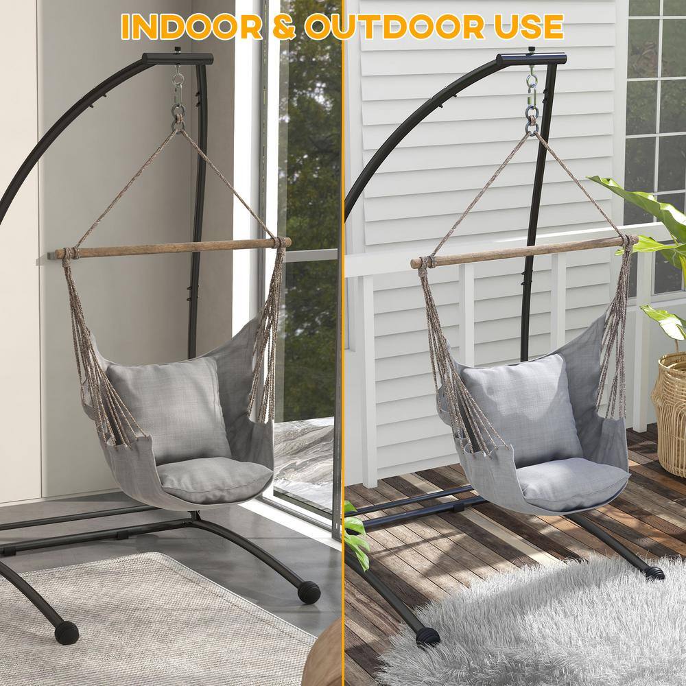 Black Steel X-Stand for Hanging Hammock Chairs