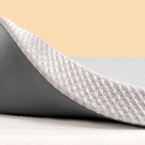 SUBRTEX Medium 4 in. Full Gel Memory Foam Mattress Topper with Cover, Compressed Packaging