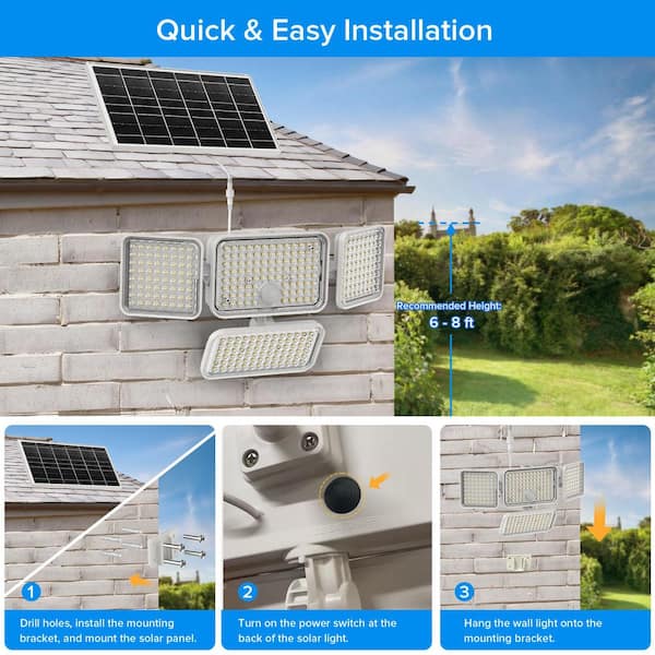 SANSI 12-Watt 1500 Lumen 6500K 4000mAh Integrated LED Solar Motion