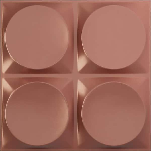 Ekena Millwork Adonis Champagne Pink 1 in. x 1-5/8 ft. x 1-5/8 ft. Pink PVC Decorative Wall Paneling 1-Pack