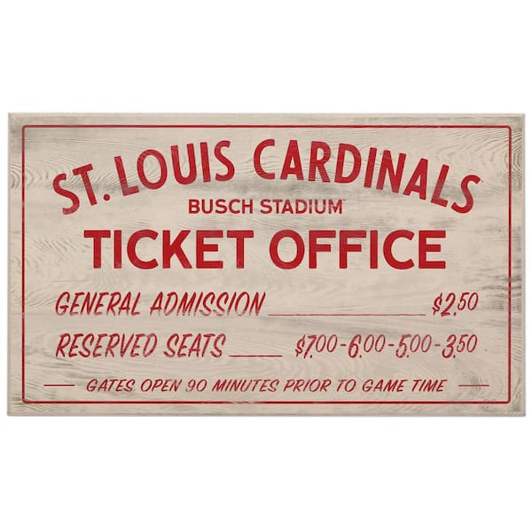 Open Road Brands St. Louis Cardinals Vintage Ticket Office Wood Wall Decor  90183452-s - The Home Depot