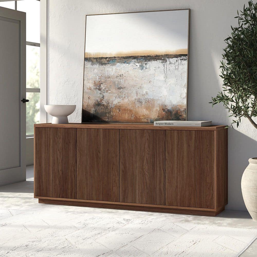 Meyer&Cross Alston Satin Walnut MDF 68 in. Buffet Table