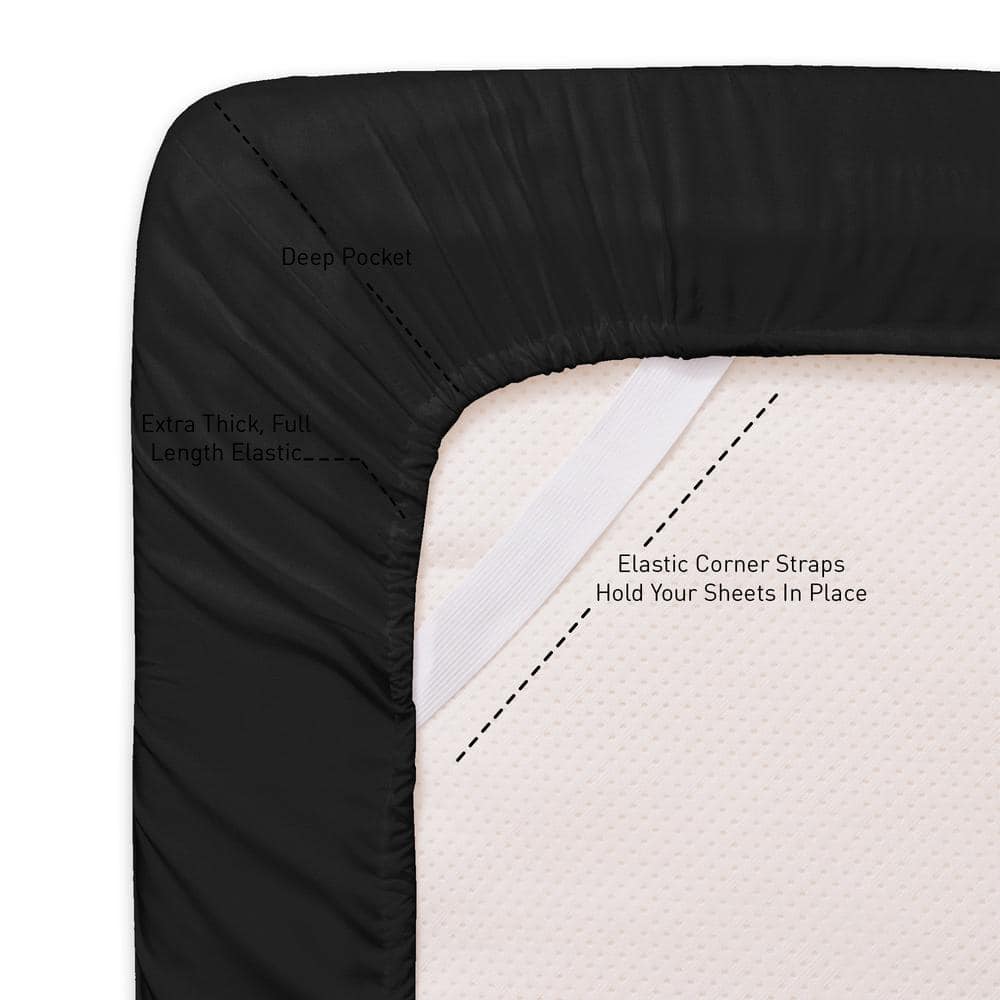 California King Black Ultra Soft Microfiber Sheet Set
