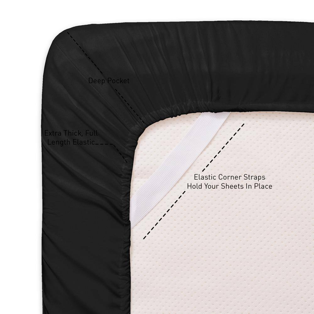 Black Queen Ultra Soft Microfiber 4-Piece Sheet Set