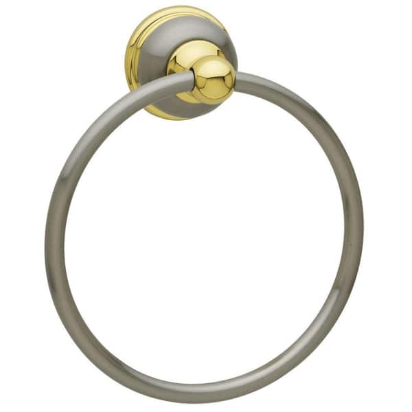 Baldwin Laguna Towel Ring in Satin Nickel and Polished Brass