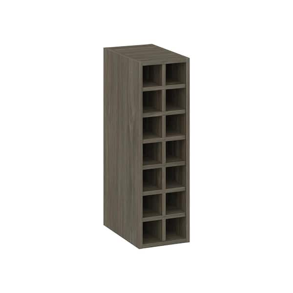 J COLLECTION Timberline 9 in. W x 14 in. D x 30 in. H Assembled Slab Wine Rack Base Kitchen Cabinet in Walnut