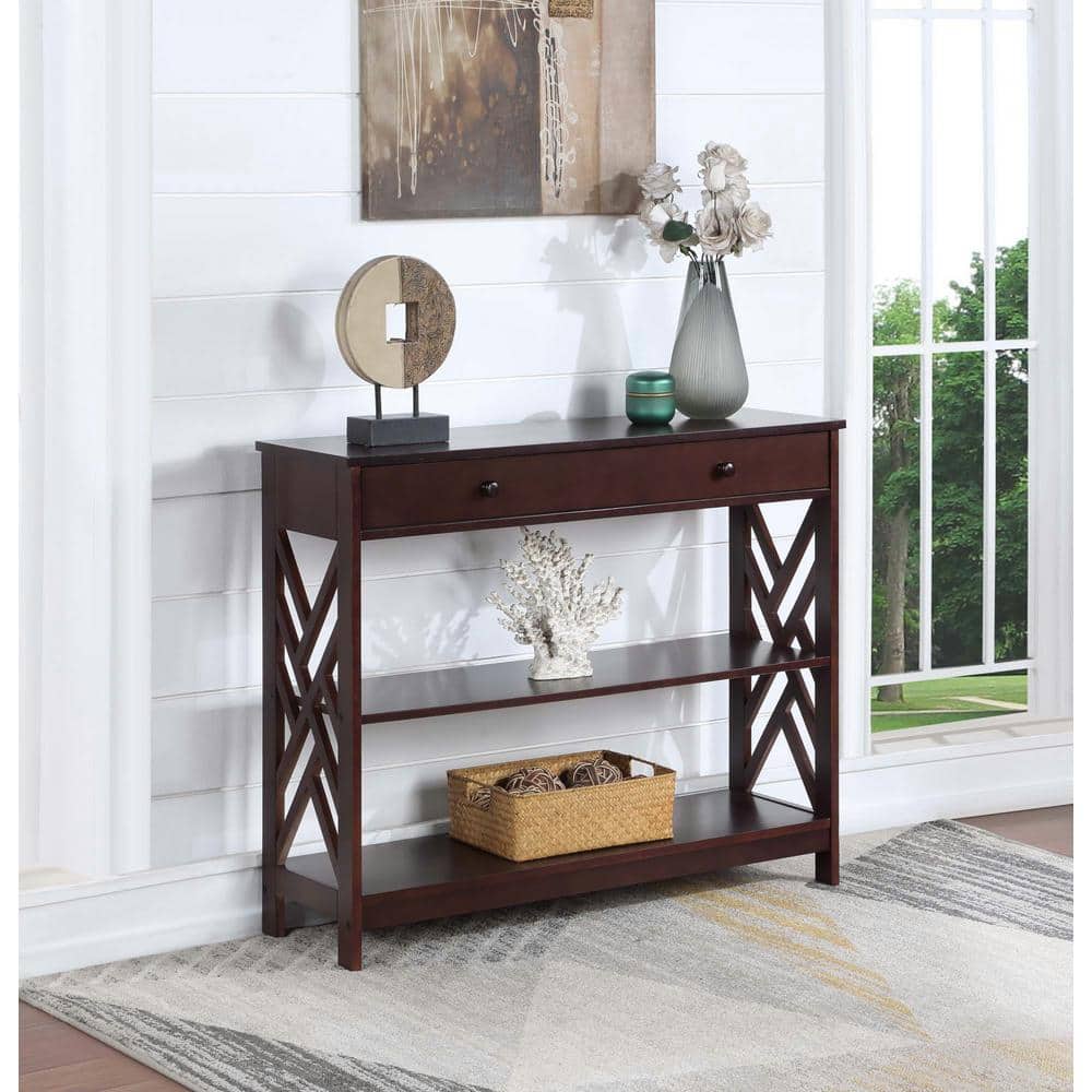 Espresso Titan Transitional Console Table with Storage