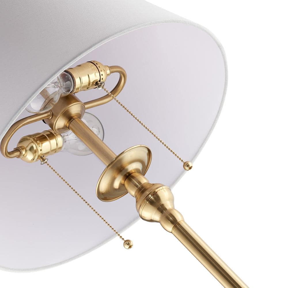 Gold Finish Empire Shade Floor Lamp with Pull String