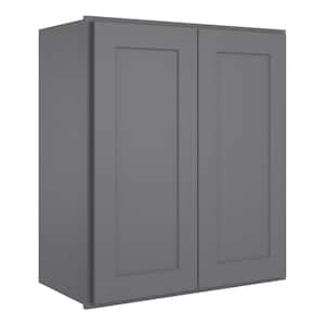 White Painted Shaker Grey Ready to Assemble 2 Door Stock Wall Cabinet Kitchen Cabinet (27 in. W x 42 in. H x 12 in. D)
