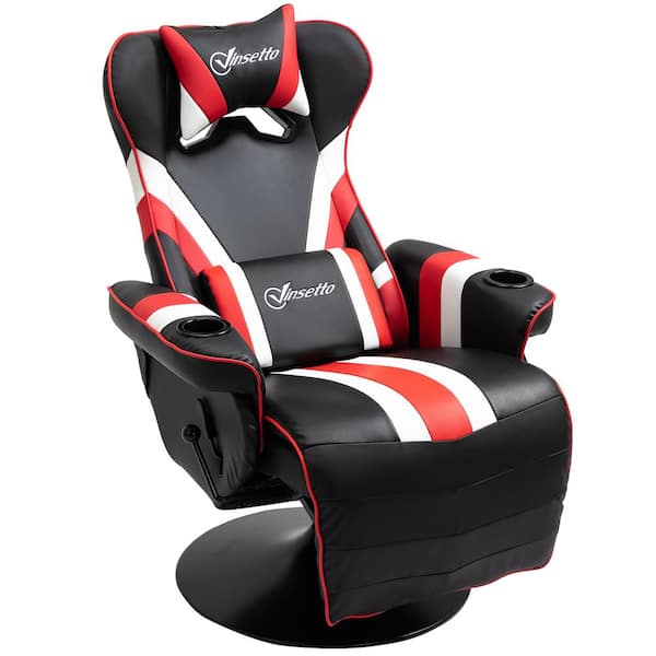 HONEY JOY Red PU Leather Gaming Recliner Chair Single Massage