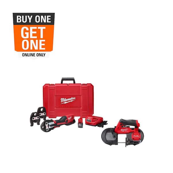Milwaukee Copper M12 12-Volt Lithium-Ion Force Logic Cordless Press Tool Kit with M12 FUEL Bandsaw (2-Tool)