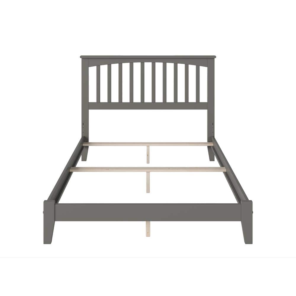 Mission Full Size Gray Wood Bed with Headboard and Slats