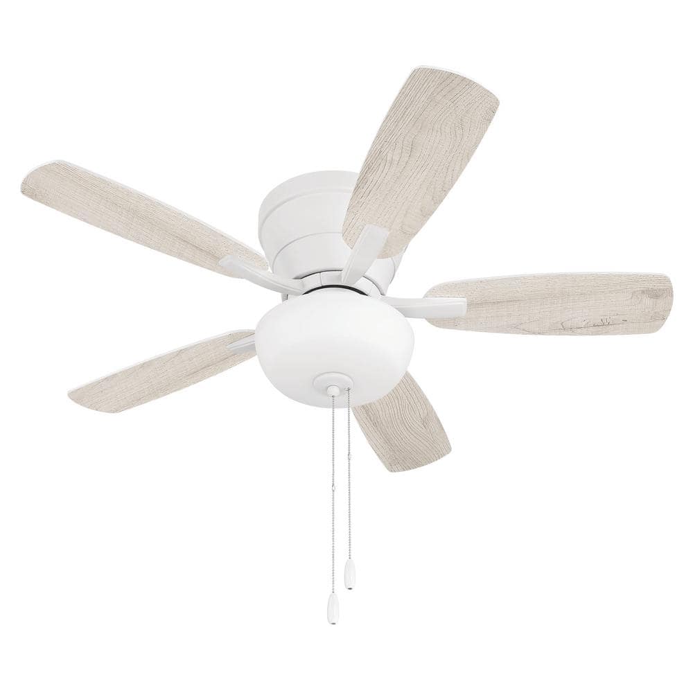 Wheeler 42" White MDF Flush Mount Ceiling Fan with Light