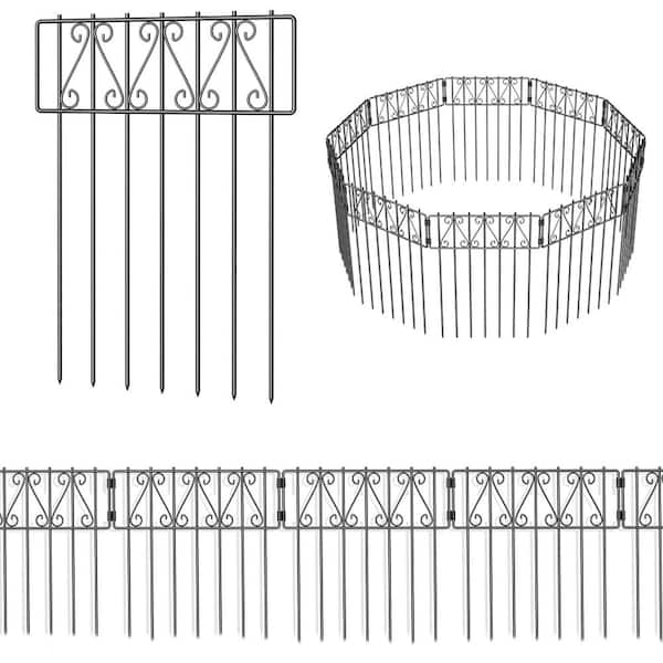 Oumilen In H X Ft L Rustproof Metal Garden Fence Barrier Fence T Shaped Pack Lt