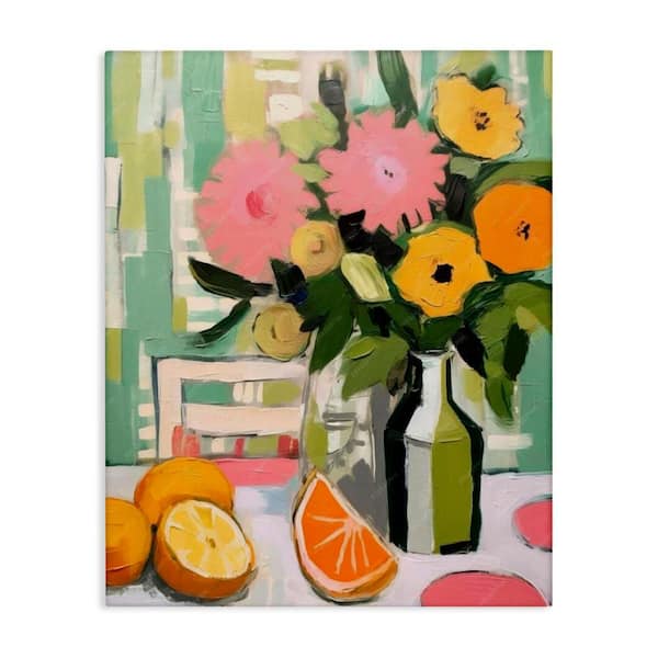 Stupell Industries Citrus Slices & Bouquet by LSR Design Studio Unframed Food Graphic Art Print 40 in. x 30 in.