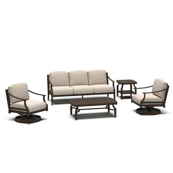 ULAX FURNITURE Tamarin 5-Piece Aluminum Patio Conversation Set With ...