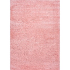 Gynel Solid Shag Baby Pink 4 ft. x 6 ft. Area Rug