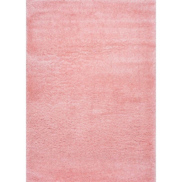 nuLOOM Gynel Solid Shag Baby Pink 8 ft. x 10 ft. Area Rug