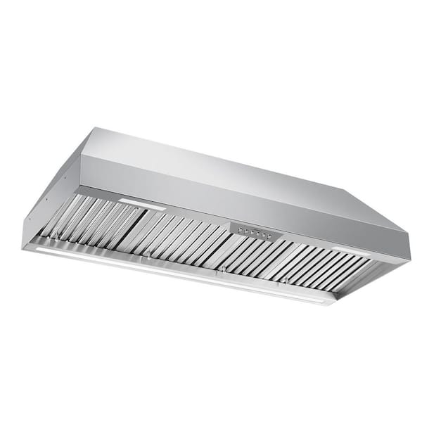 Akicon 48 in. 1200 CFM Ducted Stainless Steel Range Hood Insert with 4-Speed, 3 CCT LED Light and Heat Sensor Auto Speed