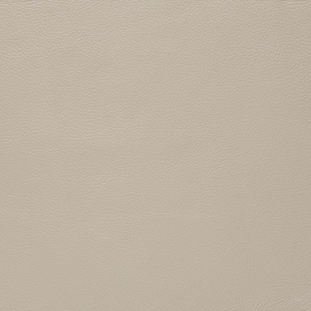 Marie 88" Cream Faux Leather Tufted Sofa with Track Arms