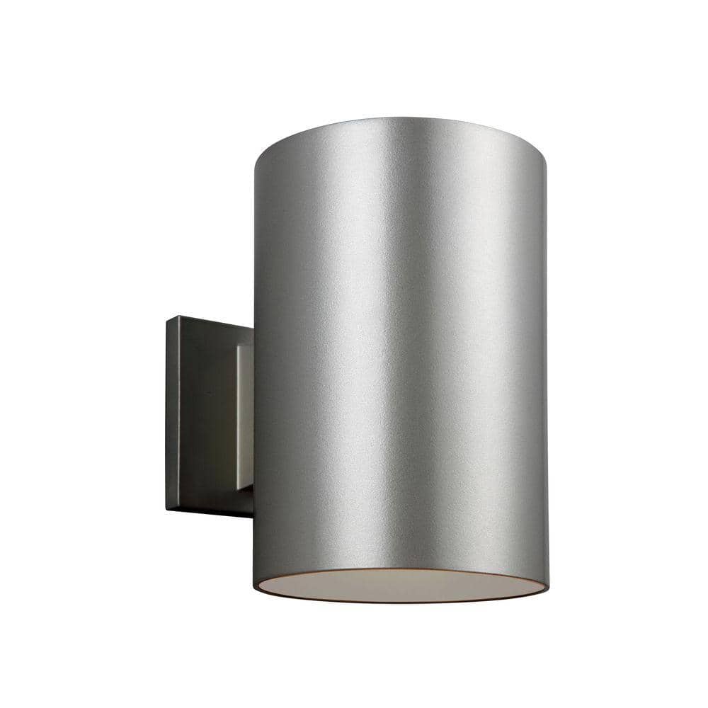 Modern Elegance Nickel Finish Outdoor Wall Lantern, Energy Star Rated
