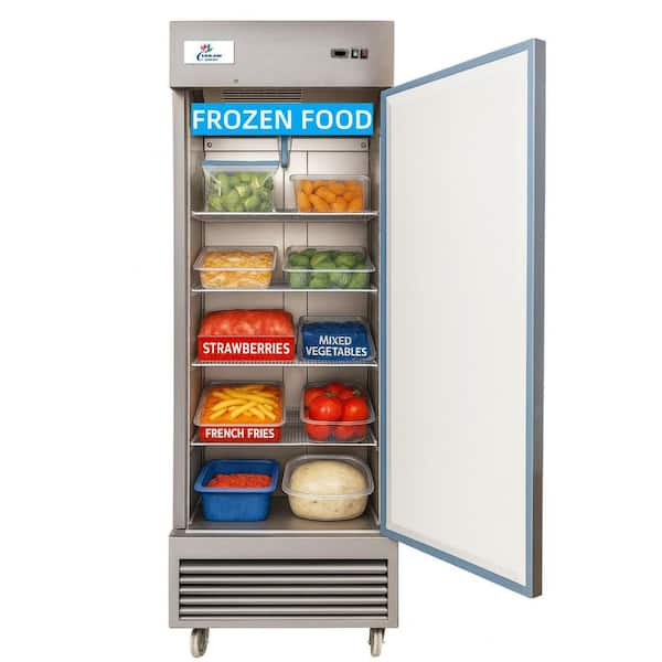 29 in. W 23 cu. ft. NSF Auto Defrost Single Door Commercial Upright Freezer in Stainless Steel