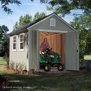Installed Meridian 8 ft. x 10 ft. Wood Storage Shed with Driftwood Shingles