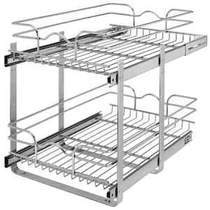 Chrome Kitchen Cabinet Pull Out Shelf Organizer, 15 x 22 In, 5WB2-1522CR-1