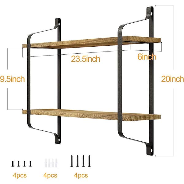 Dyiom 23.5 in. W x 20 in. H x 6 in. D Wood Rectangular Shelf in