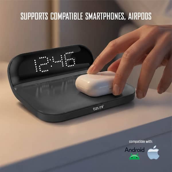 Tzumi Wireless Charging Alarm Clock 30747HD - The Home Depot