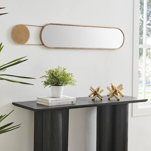 DANYA B 8.75 in. x 50.25 in. Mid-century Modern Antique Brass Oval