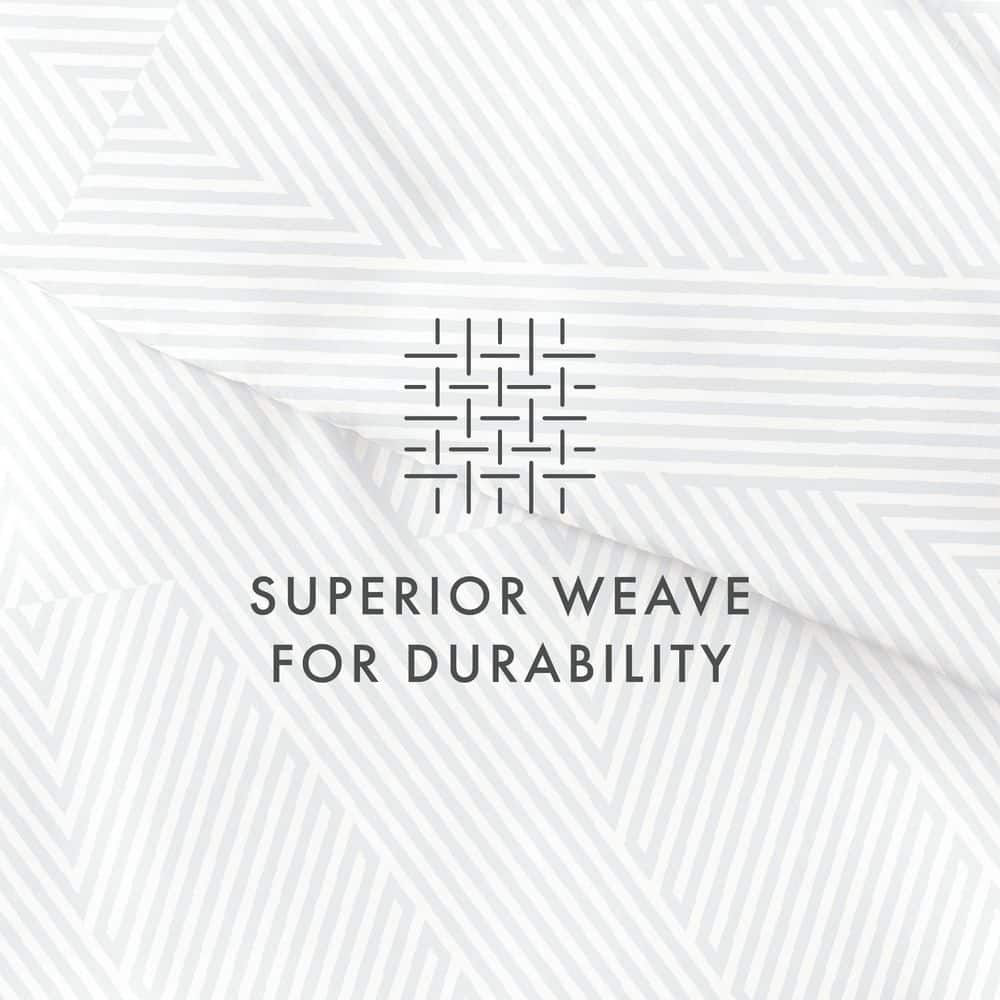Light Blue Modern Diagonal Pattern Full/Queen Duvet Cover Set