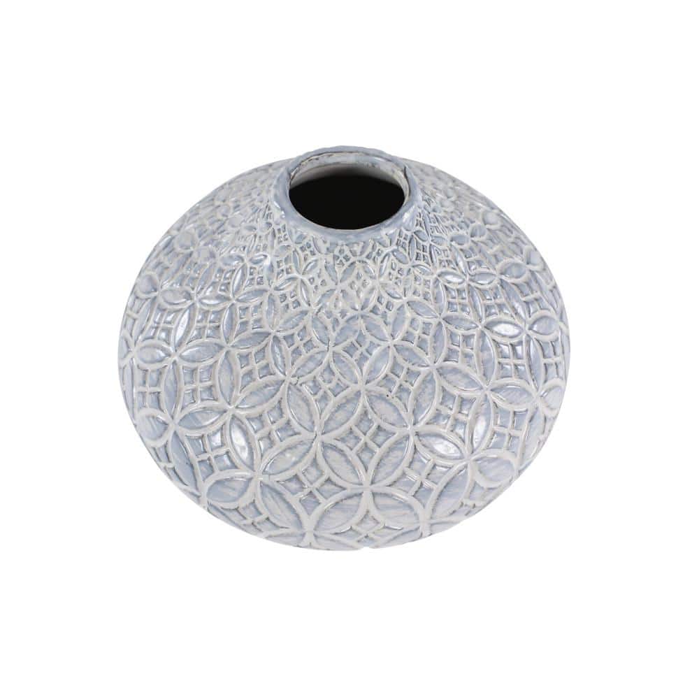 White and Light Blue Porcelain Bud Vase