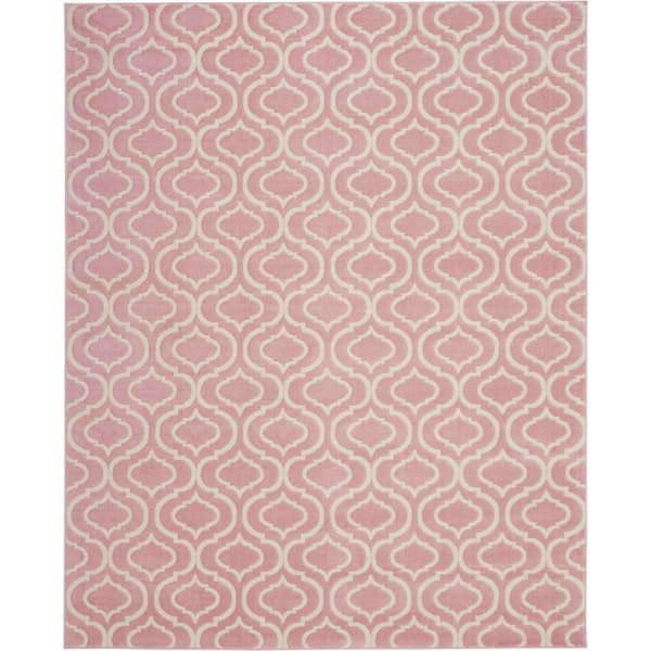 Nourison Jubilant Pink 8 ft. x 10 ft. Moroccan Farmhouse Area Rug