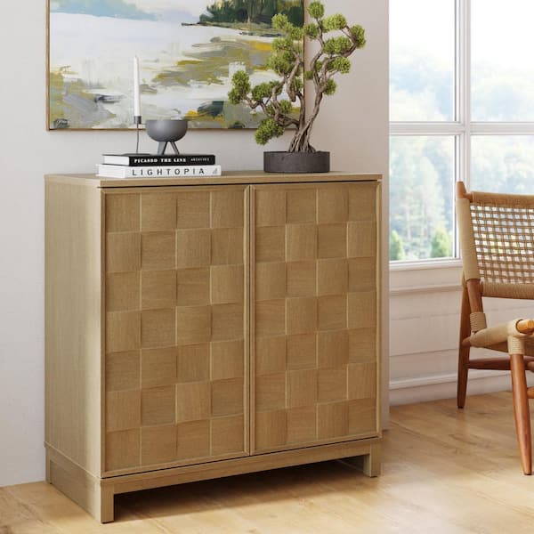 Nathan James Paige Light Brown 31.7 in. H Accent Cabinet with