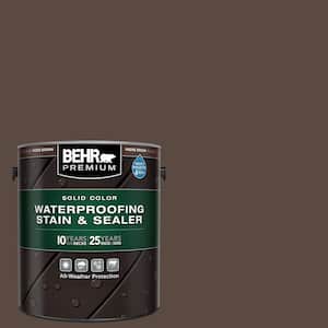 1 gal. #SC-105 Padre Brown Solid Color Waterproofing Exterior Wood Stain and Sealer