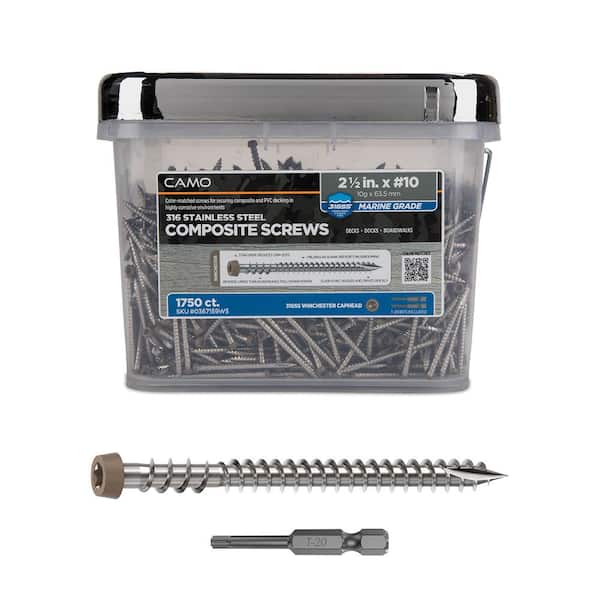 CAMO #10 2-1/2 in. 316 Stainless Steel Star Drive Winchester Composite Deck Screws (1750-Count)