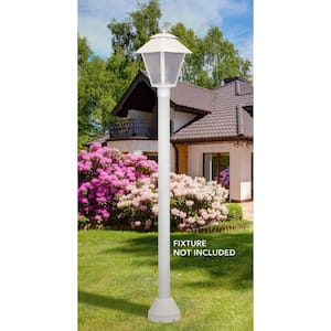 6 ft. White Surface Mount Aluminum Lamp Post with Cast Aluminum Base and Decorative Cover Hardware Included
