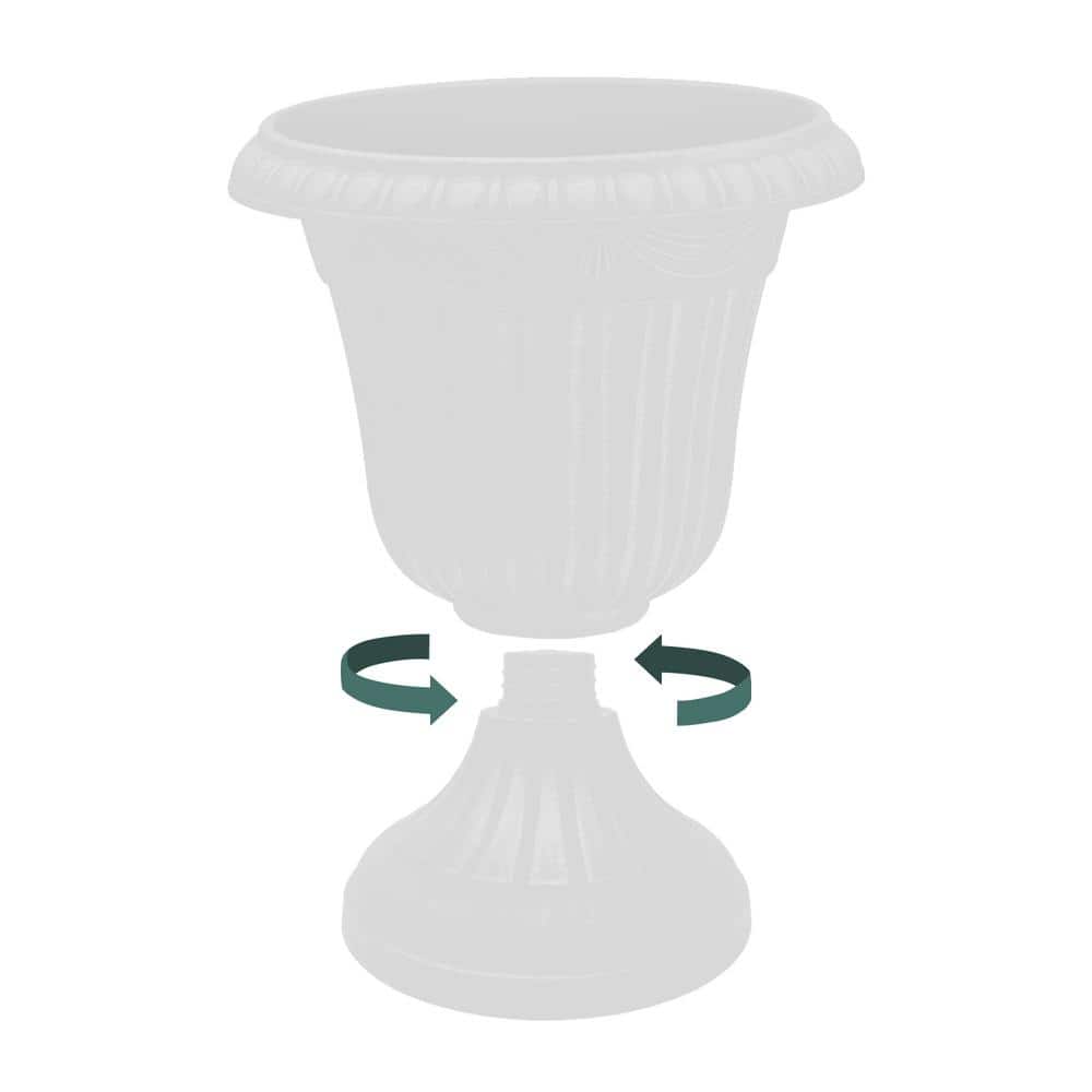 Classic Beige 10"x12" Weather-Resistant Plastic Outdoor Urn Planter