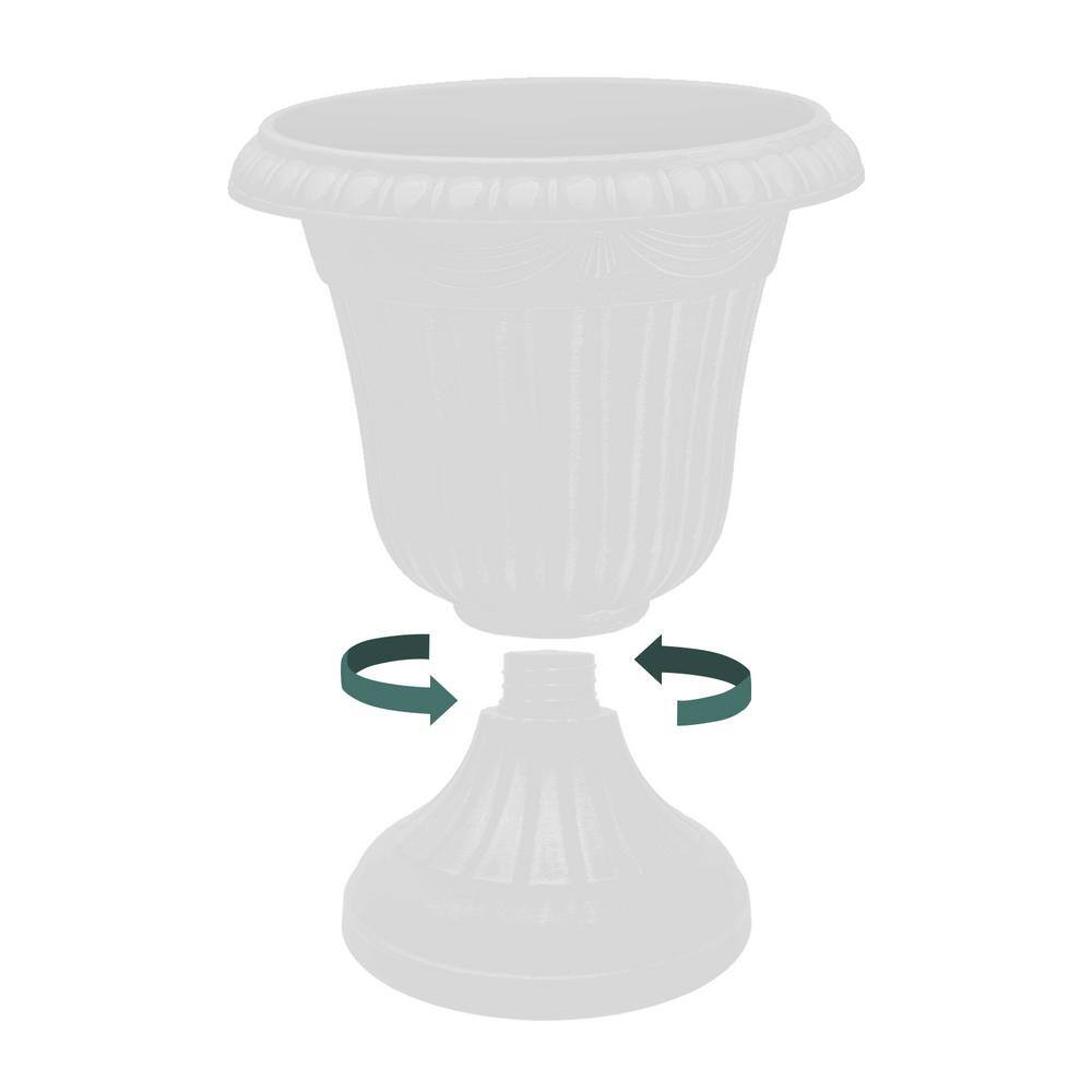 Classic 10" x 12" Brushed Silver Plastic Urn Planter