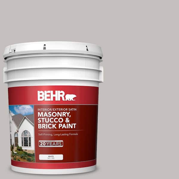 5 gal. #PPU18-10 Natural Gray Satin Interior/Exterior Masonry, Stucco and Brick Paint