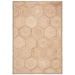 Natural Fiber Beige/Gray Doormat 3 ft. x 4 ft. Geometric Woven Area Rug