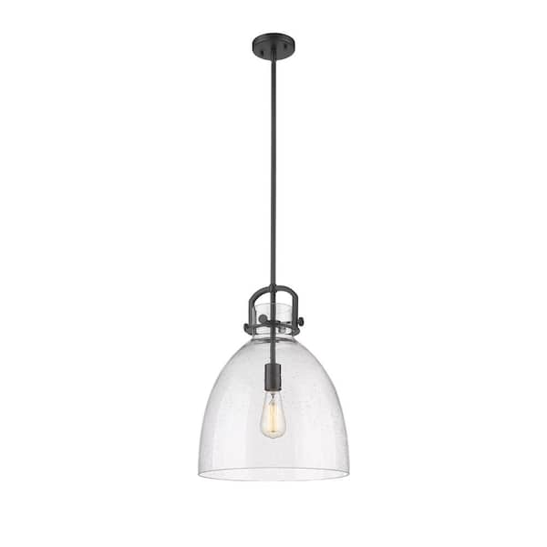 Innovations Newton Bell 100-Watt 1 Light Matte Black Shaded Pendant ...