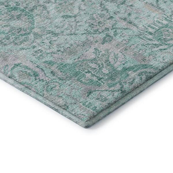 Mayfield Premium Machine Washable Abstract AMF1102 Teal 9 ft. x 12 ft. Area Rug