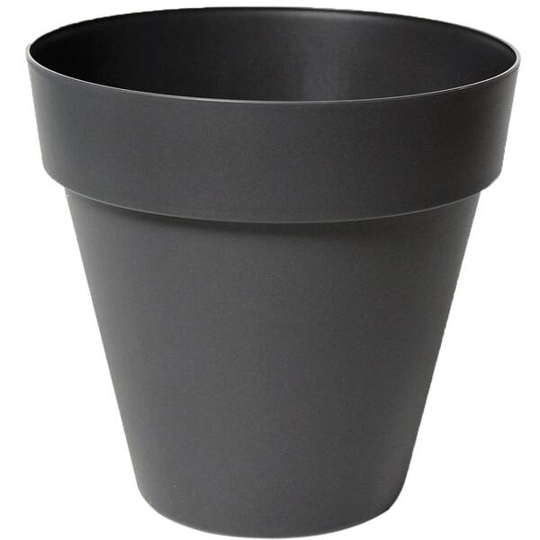 Pride Garden Products Rio 10.25 in. Dia  Anthracite Plastic Planter