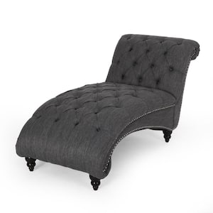 Hammett Charcoal Button Tufted Chaise Lounge