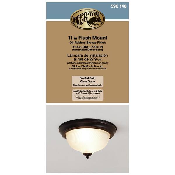 hampton bay 11 inch flush mount light